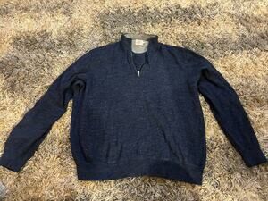 Faherty Sunwashed Quarter Zip Sweater. GUC Navy XL